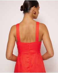 AERE - Este Linen Midi Dress
