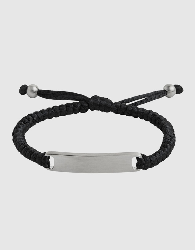 Najo - Elemental Black Cord & Steel Bracelet