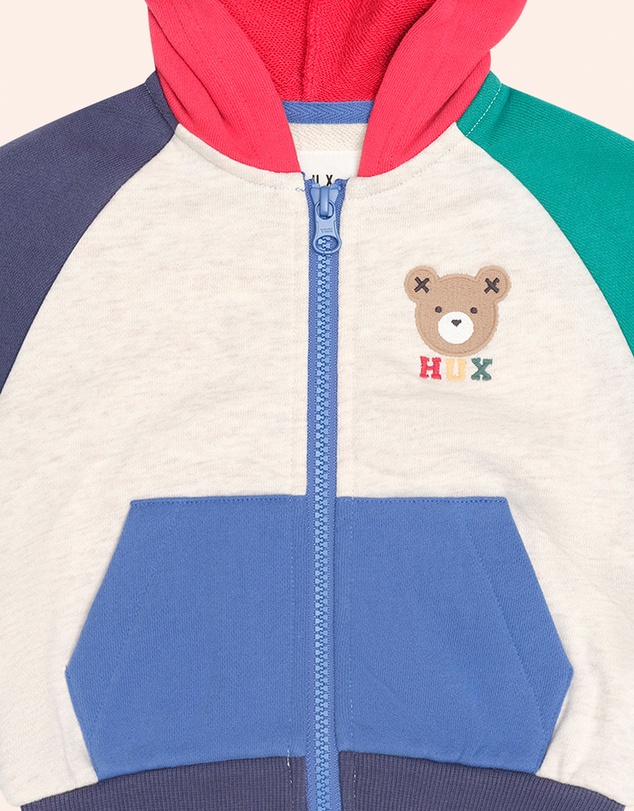 Huxbaby - Colour Block Raglan Hoodie - Babies-Teens