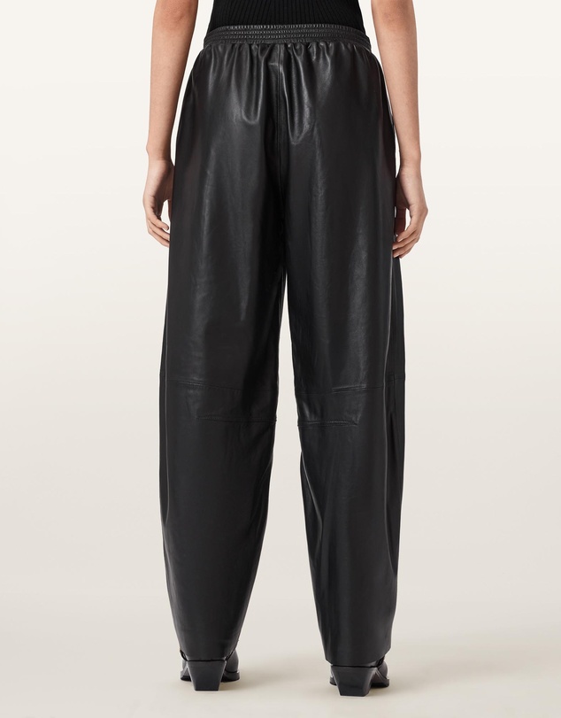 AllSaints - Etta Barrel Leg Leather Trousers