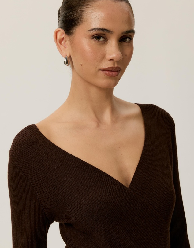 Tussah - Sienna Wrap Long Sleeve Knit Top