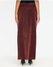 Dazie - Bailey Faux Suede Midi Skirt