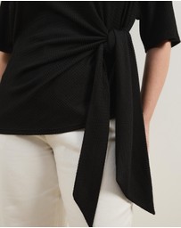 Atmos&Here Curvy - Monica Textured Tie T-Shirt