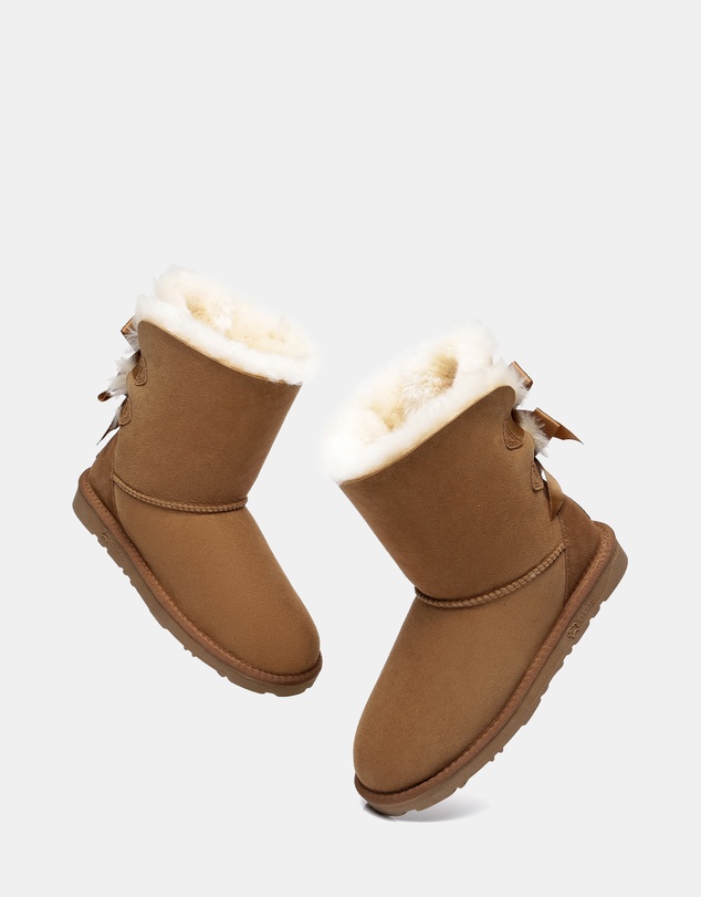 EVERAU - EverAU Ugg Short Back Bow Sheepskin Upper UGG Boots