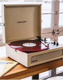 Crosley - Crosley Voyager Bluetooth Portable Turntable - Dune + Gadhouse Vinyl Rack Bundle - Black