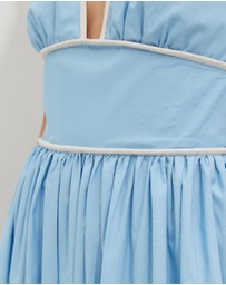 Calli - Contrast Bind Halter Midi Dress