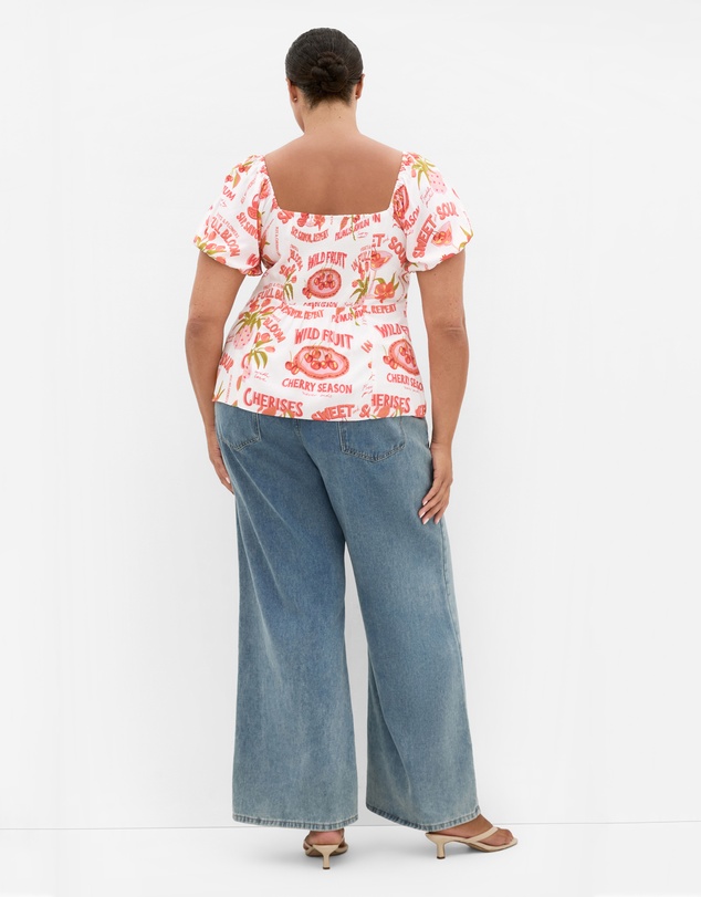 City Chic - Dreamer Cherry Print Corset Top