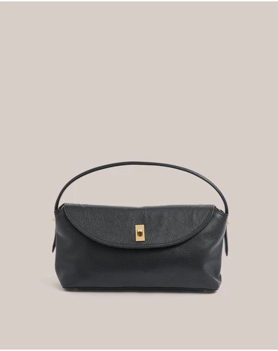 VESTIRSI - Sloane Large Black Leather Top Handle Crossbody