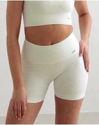 Aim'n - Ribbed Midi Biker Shorts