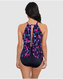 Magicsuit - Cherry Bomb Aubrey Draped High Neck Shaping Swimsuit
