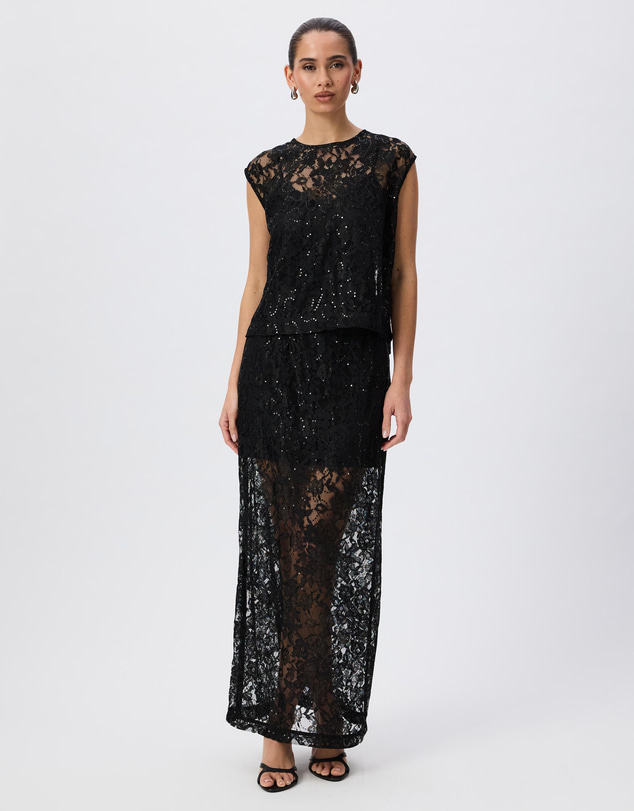 Tussah - Lauren Sequin Lace Maxi Skirt