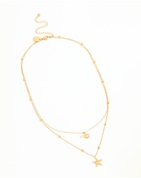 Lovisa - Waterproof Gold Plated Stainless Steel Star & Shell Layered Necklace