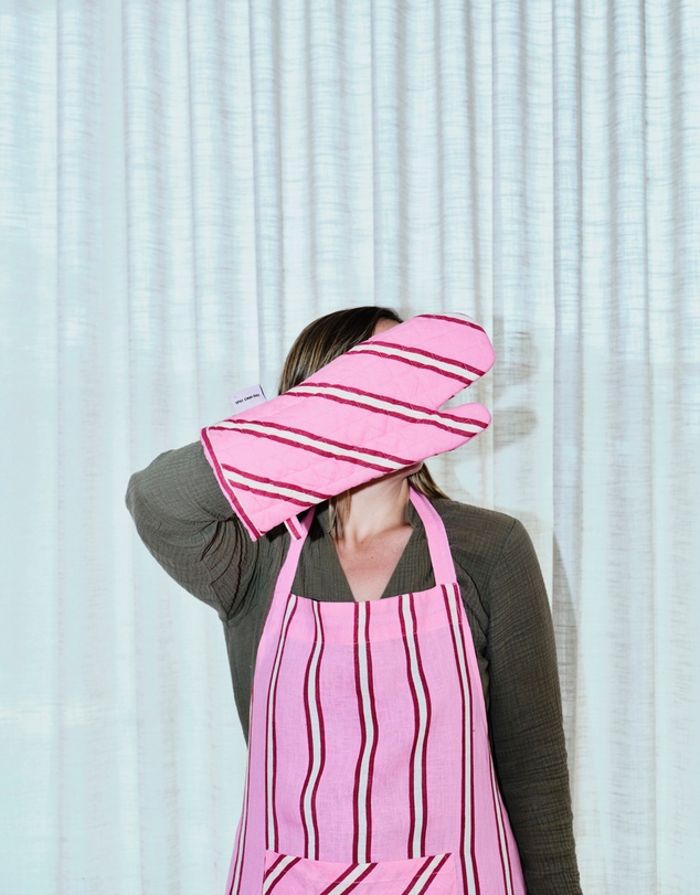Mosey Me - Raspberry Stripe Oven Mitt
