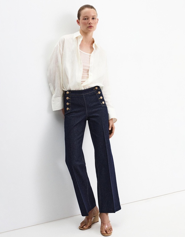 M.N.G - Wide-Leg Jeans with Side Buttons