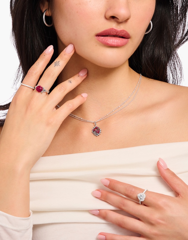 THOMAS SABO - Romance Necklace with Red Roses pendant