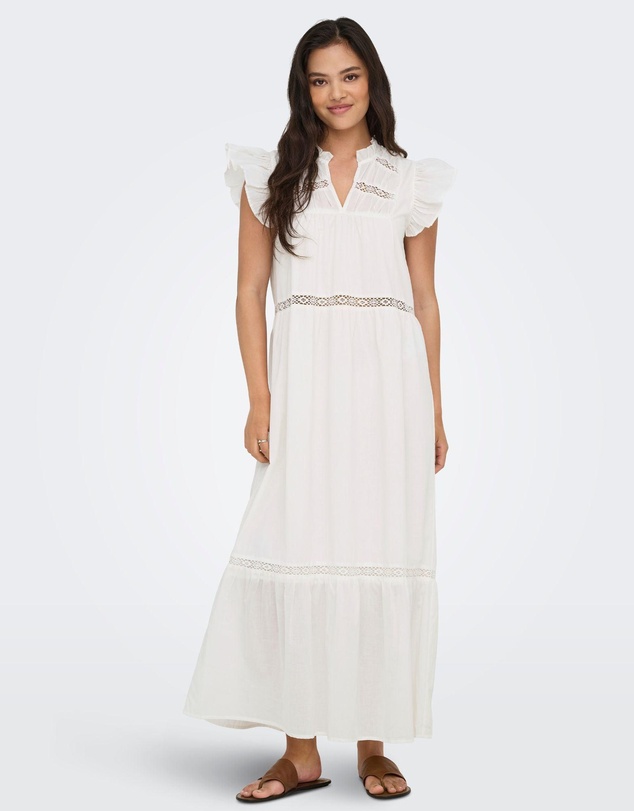 ONLY - Sunny Frilled Cotton Maxi Dress