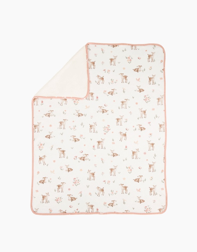 Living Textiles - Jersey Sherpa Blanket - Fawn Fables