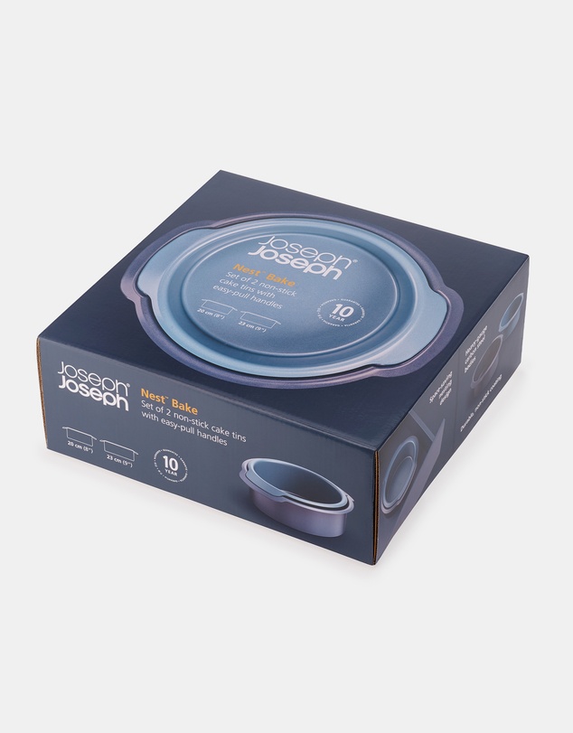 Joseph Joseph - Nest™ Bake Set of 2 Non-Stick Round Cake Tins with Easy-Pull Handles