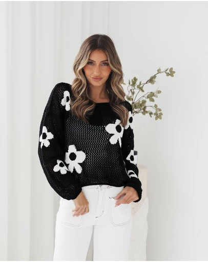 Esther & Co - Pacino Knit Top - Black
