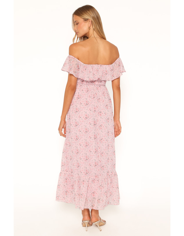 Petal & Pup - Priscilla Strapless Midi Dress - Pink Floral