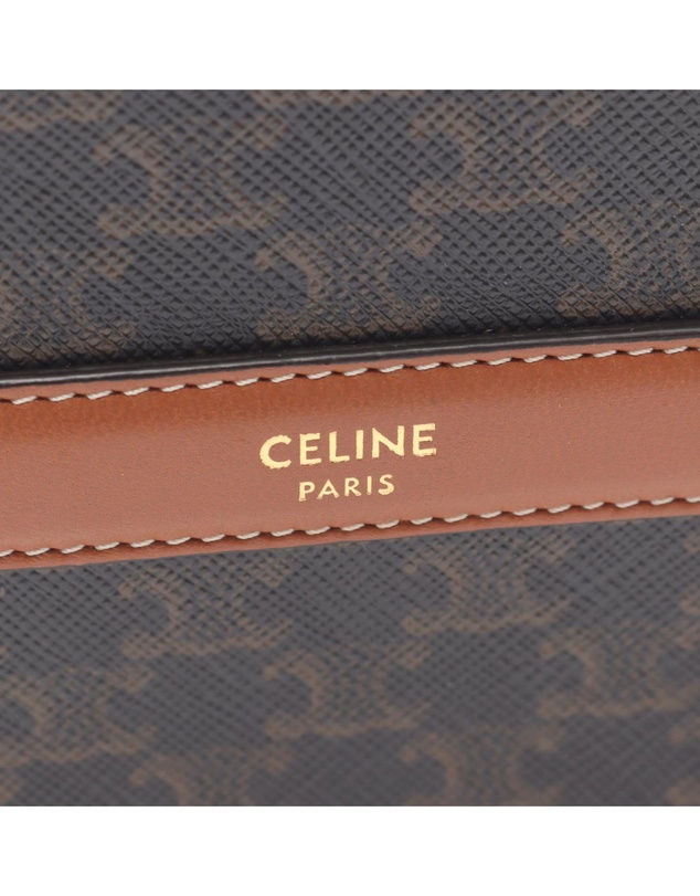 CELINE - Pre-Loved Triomphe Coated Canvas Round Purse on Strap