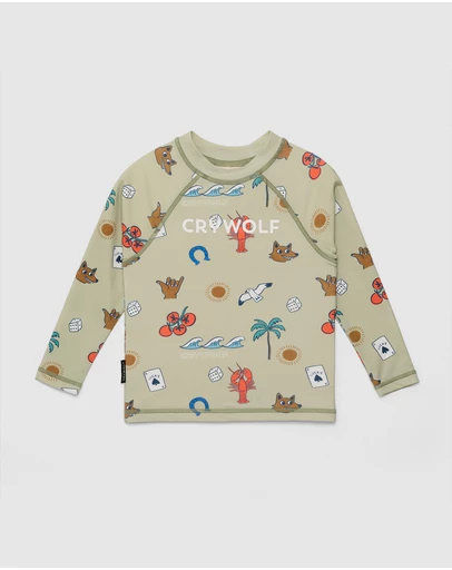 Crywolf - BABY RASH VEST Lucky Days Sage