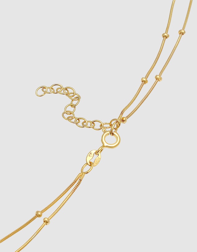 Elli Jewelry - Circle Choker Necklace in Gold-Plated 925 Silver
