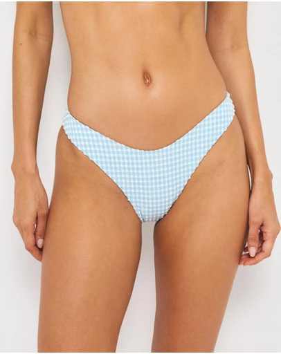 AERE - Sienna Gingham Classic Bikini Bottoms