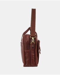 Pierre Cardin - Pierre Cardin Rustic Leather Computer Bag