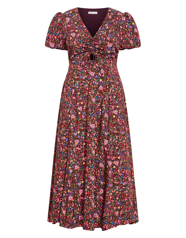 City Chic - Aliya Ditsy Print Maxi Dress
