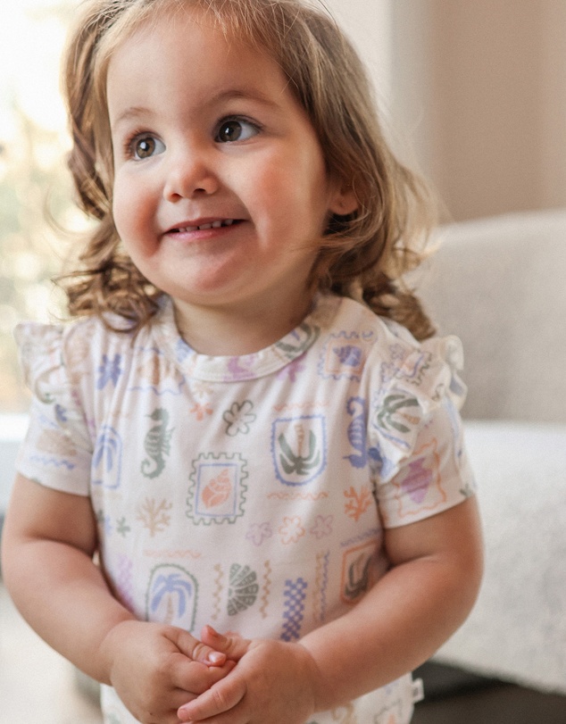Kynd Baby - Frill Short Sleeve Bodysuit in Resort