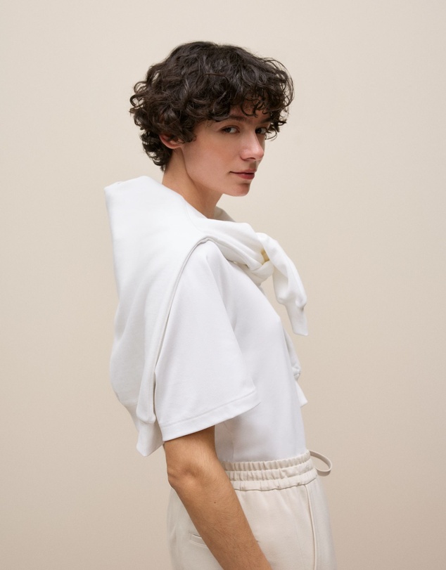 Trenery - Ponte Pintucked Wide Leg Pant in Stone
