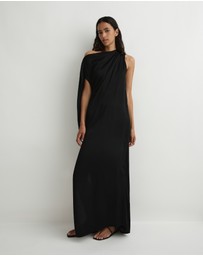 BONDI BORN - Ardea Asymmetric Maxi Dress - Black