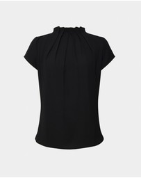 Forcast - Olivia Pleated High Neck Top