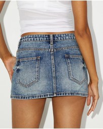 Dazie - Sleek Style Denim Micro Mini Skirt
