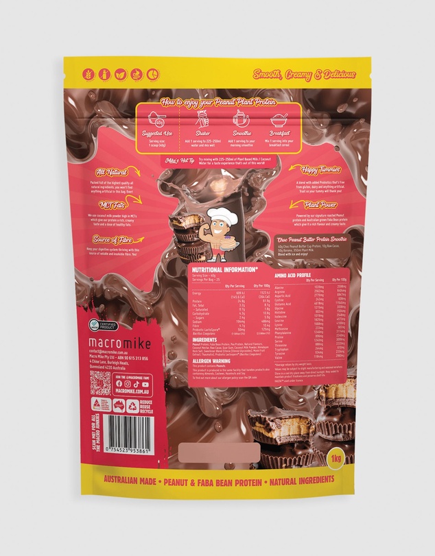 Macro Mike - Choc Peanut Butter Cup Peanut Plant Protein - 1kg