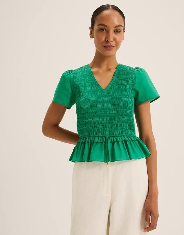 Review - Lillie Shirred Peplum Top