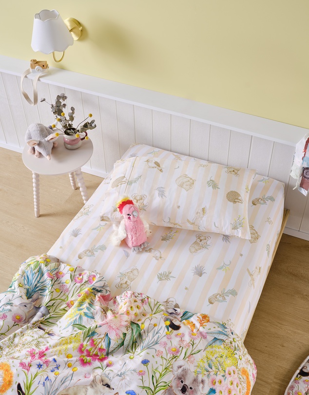 Linen House Kids - Bush Walk Fitted Sheet + Pillowcase Set