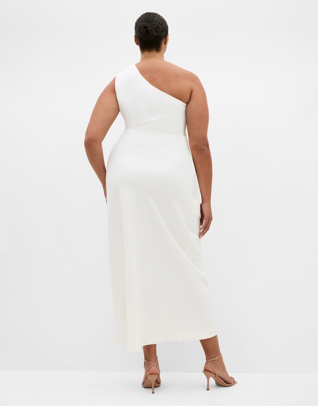City Chic - Plus size Jayne One Shoulder Maxi Dress - ivory