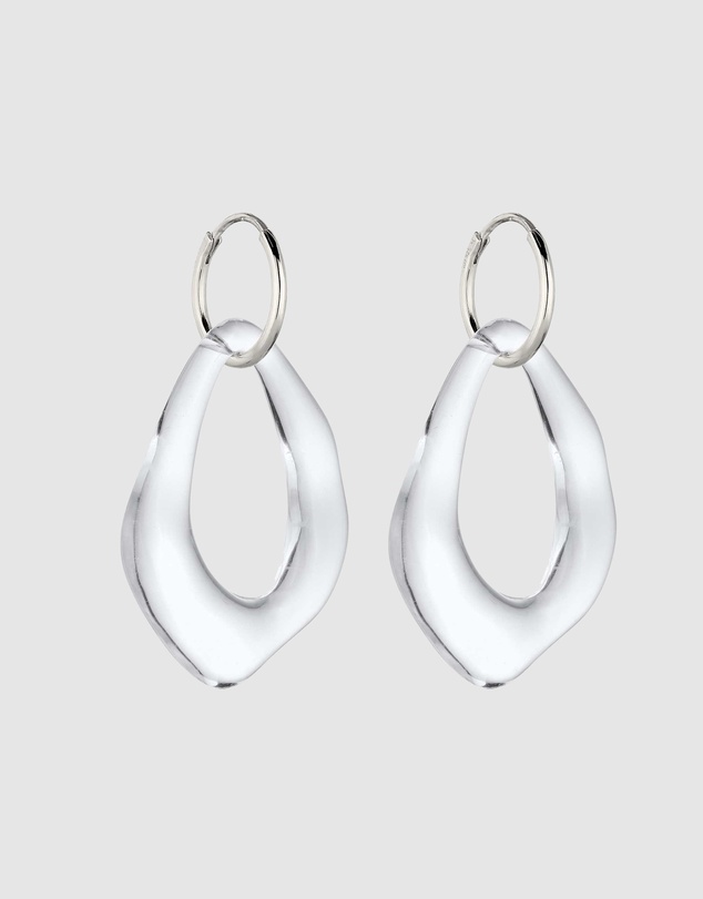 Elli Jewelry - Translucent Resin Pendant Hoops in 925 Sterling Silver
