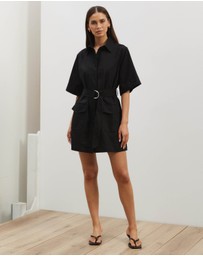 Atmos&Here - Amy Cotton Drill Mini Shirt Dress
