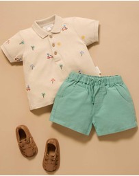 Purebaby - Resort Embroidered Polo -Kids-Babies