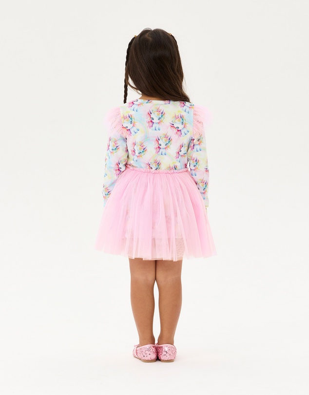 Rock Your Kid - Unicorn Pony Colour Pop Long Sleeve Circus Frill Dress