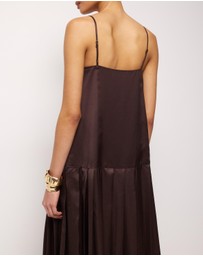 AERE - Esti Pleated Hem Midi Dress