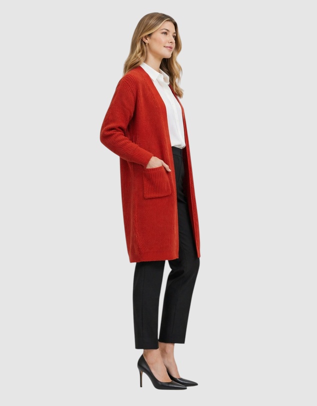 Honey and Beau - V Neck Rib Cardign