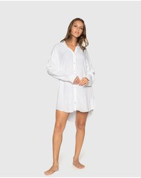 Nip Tuck Swim - Black Cassandra Bronte Beach Shirt White