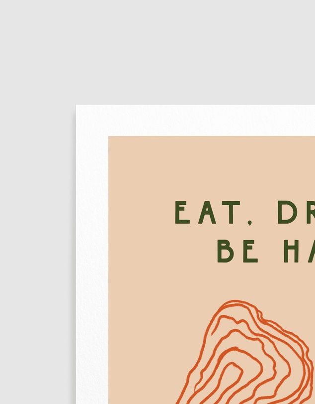 Olive et Oriel - Eat Drink Be Happy by Treechild Art Print
