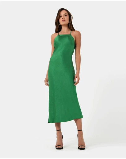 Forcast - Samaya Satin Midi Dress
