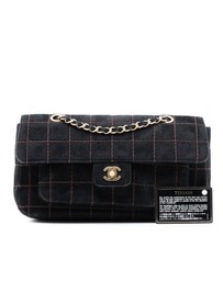 Pre-Loved by Azura Reborn - Pre-Loved CC Choco Bar Suede Stitched Chain Flap