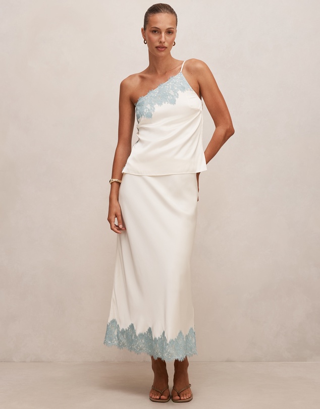 Forever New - Adele Lace Trim Midi Skirt